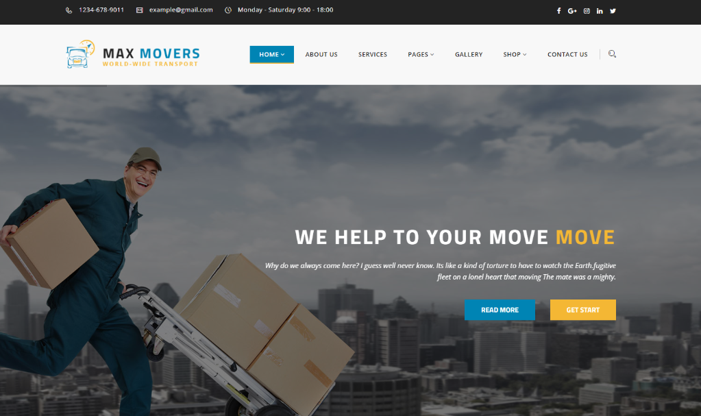 Max Movers - Moving Company WordPress Theme
