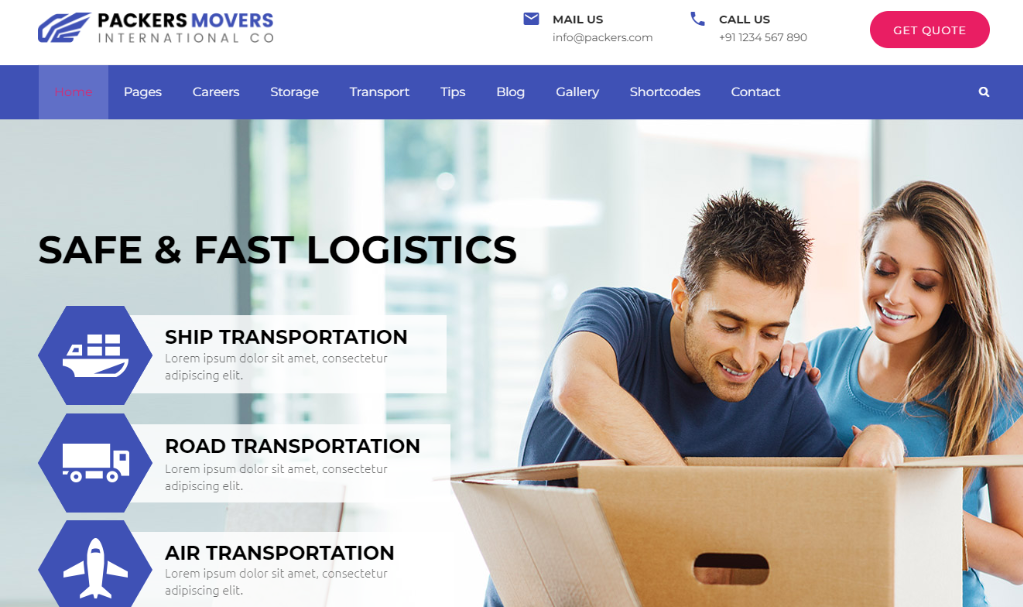 Packers and Movers WordPress